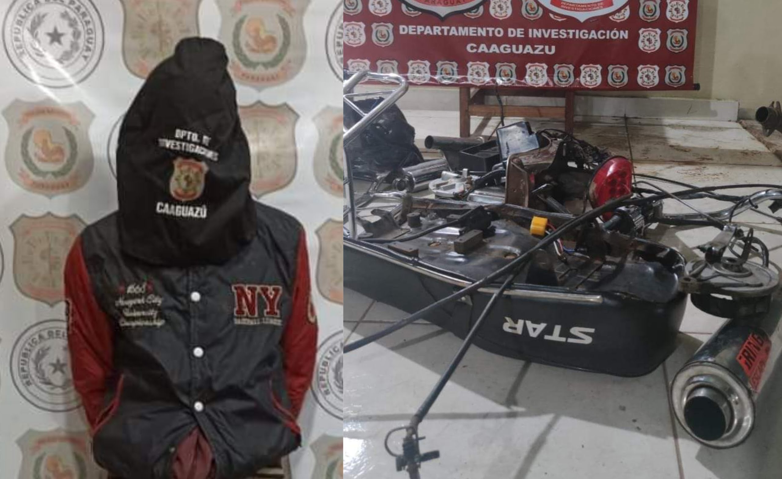 Detienen a un joven por robar accesorios de una motocicleta en Coronel Oviedo
