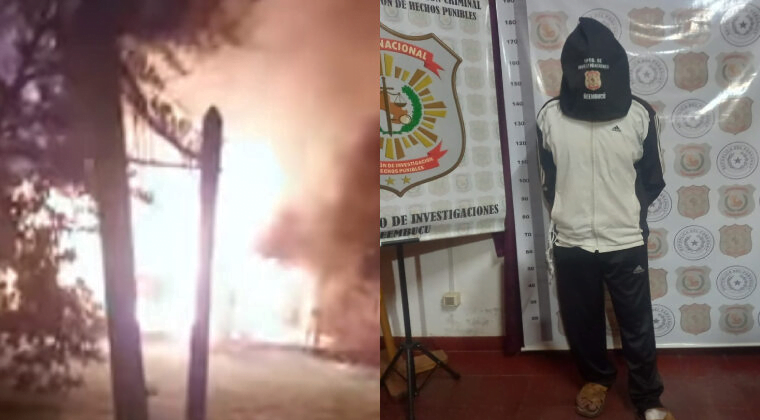 Vivienda de presunto feminicida fue incendiada en Pilar