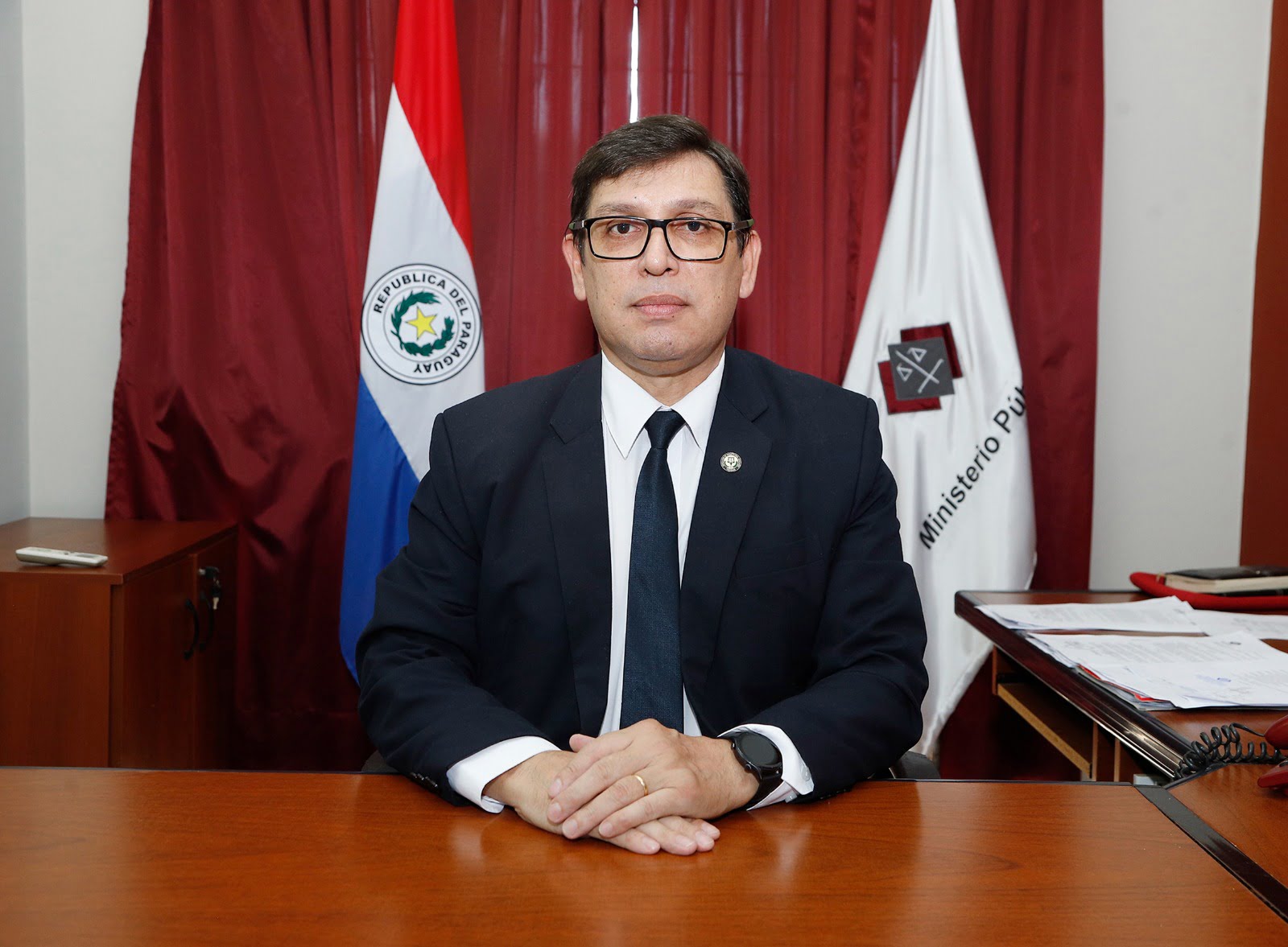Agente Fiscal Abog. Osvaldo García de la Unidad Especializada en la  Lucha con el Narcotráfico de Caaguazú