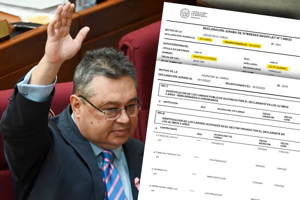 Senador Leite no declaró vínculo con ONG ante la Contraloría