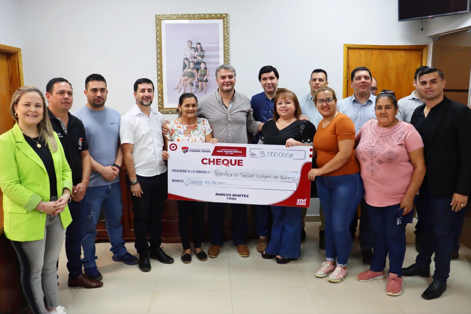 Municipalidad canaliza aporte de G. 180 millones a 38 comisiones de Coronel Oviedo