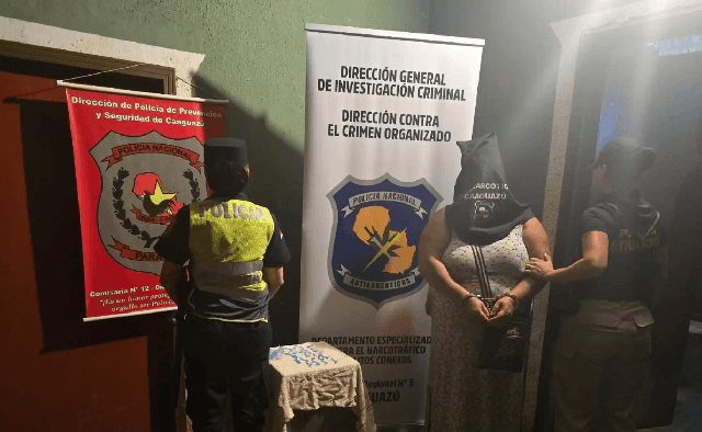 La “madama del crack” es detenida tras un procedimiento contra el microtráfico en Caaguazú