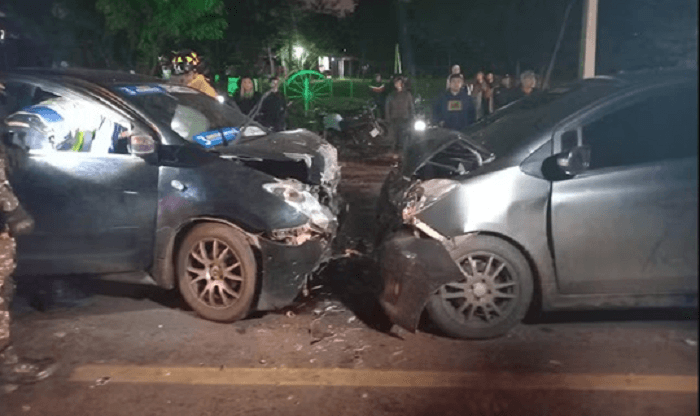 Cuatro heridos tras choque frontal en J. A. Saldívar