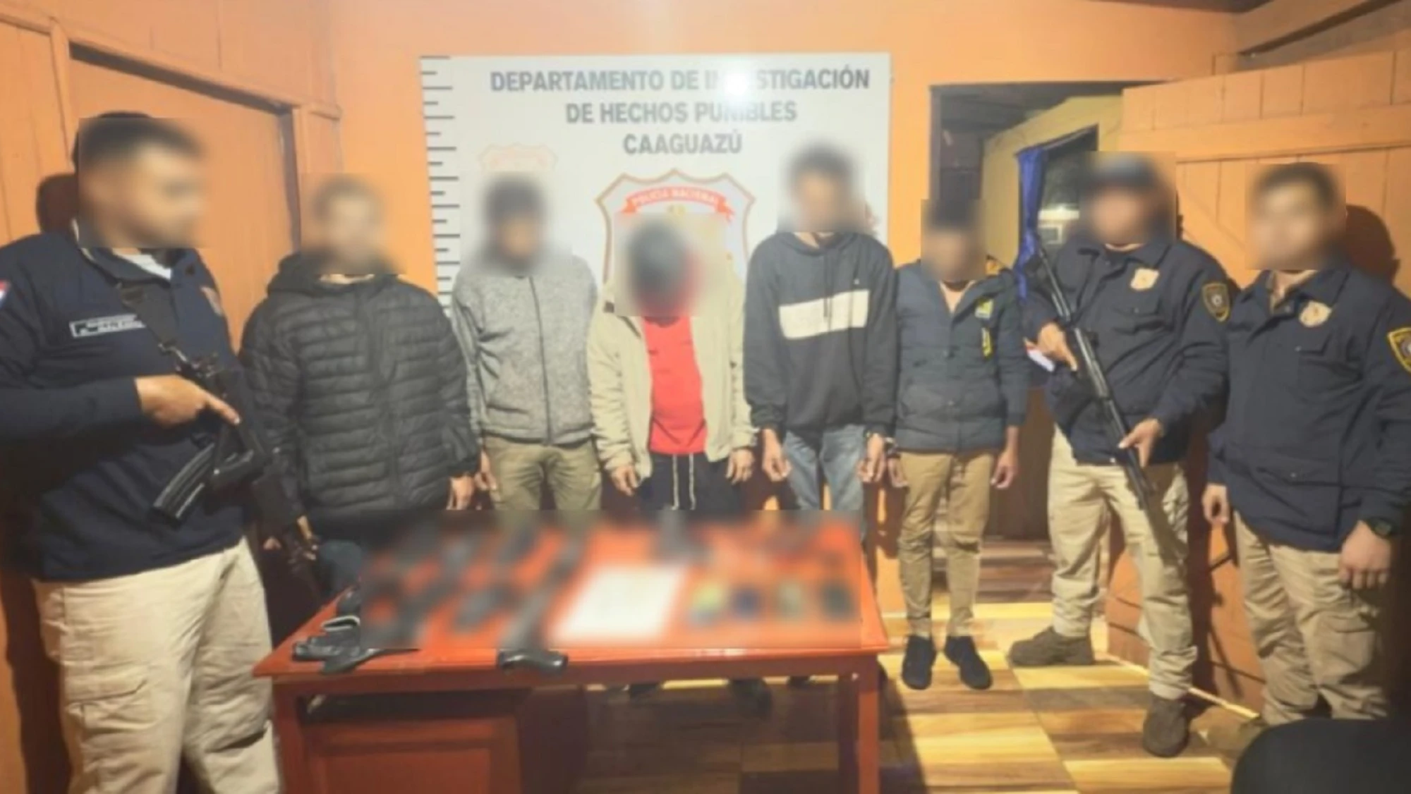 Policía captura a cinco sospechosos del asalto a una playa de vehículos en Caaguazú