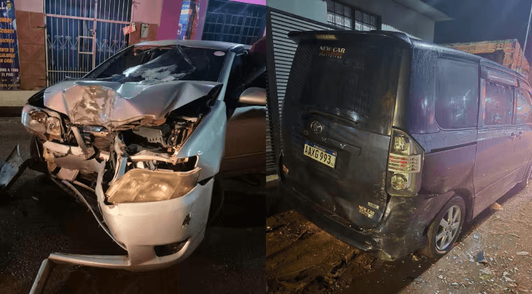 Policía ebrio chocó contra un vehículo estacionado y fue detenido en Villarrica